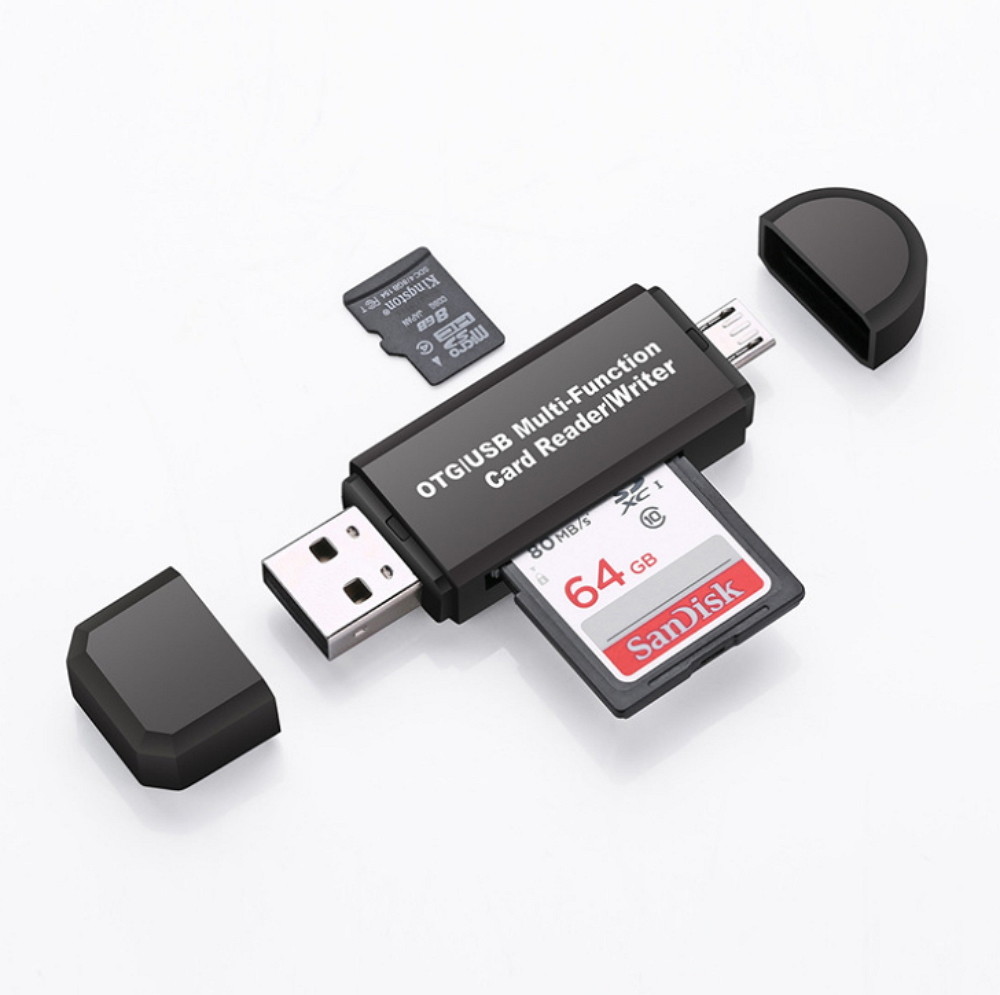 Micro USB OTG Card Reader USB 2.0 Hub SD MicroSD Adapter for Android Phones