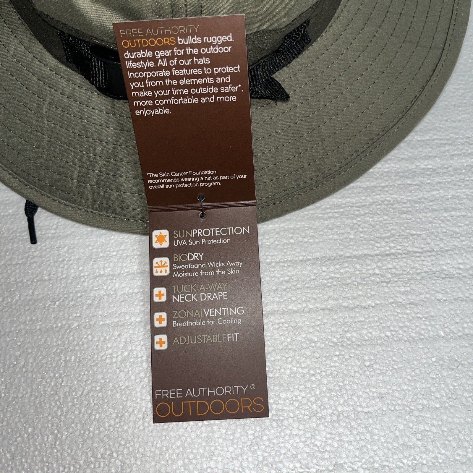FA OSFM Free Authority Paddler HAT Floppy Olive Green Neck Flap