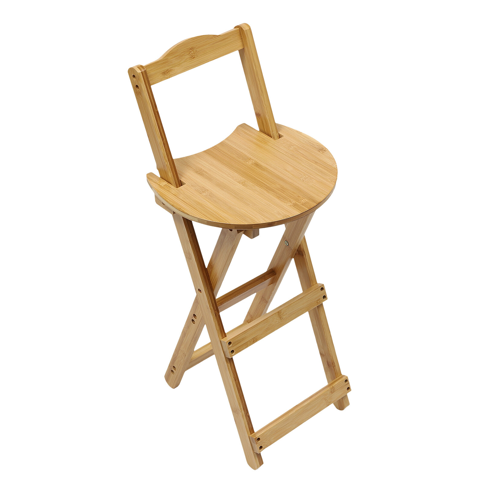 Folding Bamboo Stool Portable Tall Chair Bar Stool Foldable Porch Kitchen Chair