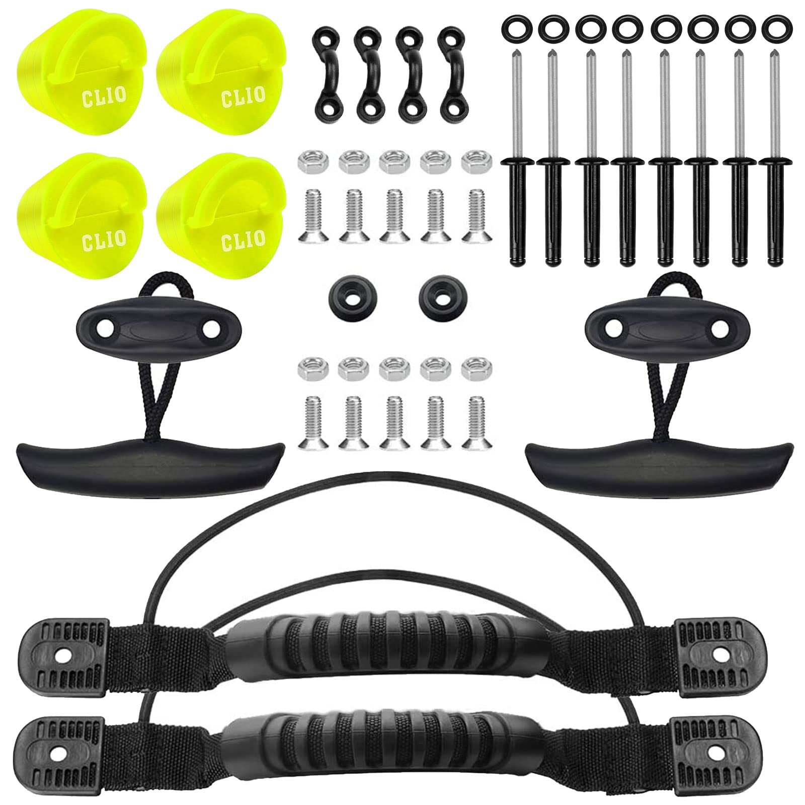 Kayak Carry Handles Kit with Front Pull Carry T-Handles 4 PCs Kayak Scupper P...