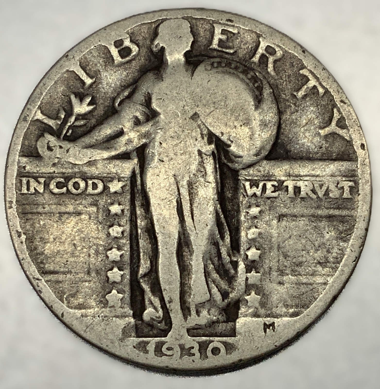 1930-P Standing Liberty Silver Quarter VG Very Good 25c Coin Free Shipping -4576