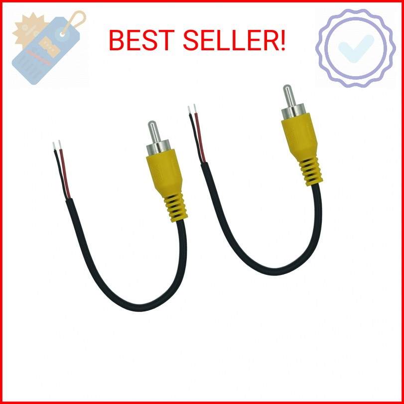 AILTECK RCA Male Plug Cable Replacement Repair, RCA to Bare Wire for Speaker Amp