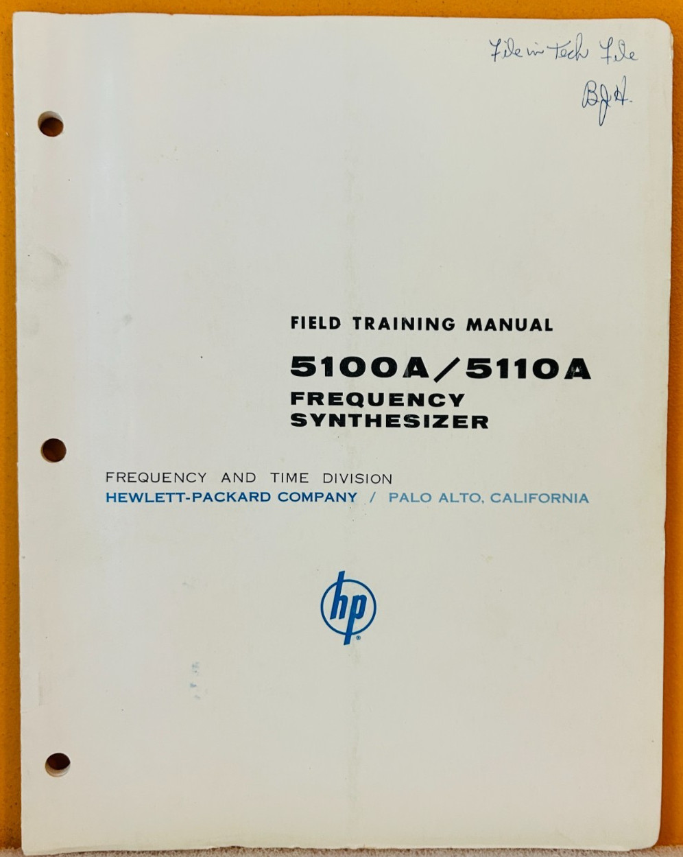 HP 01898-1 1963 Model 5100A/5110A Frequency Synthesizer Field Training Manual.
