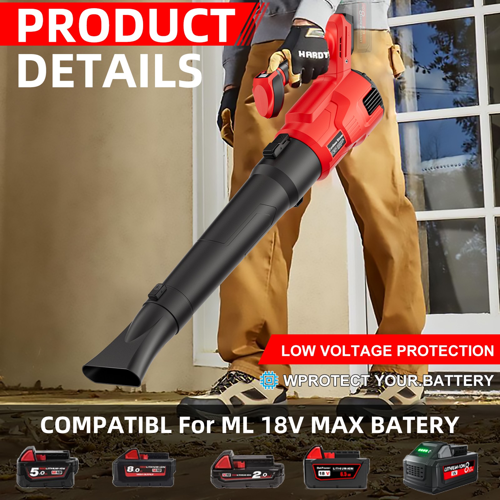 Cordless Leaf Blower For Milwaukee For M18 18v Battery Powered (Only Tool)