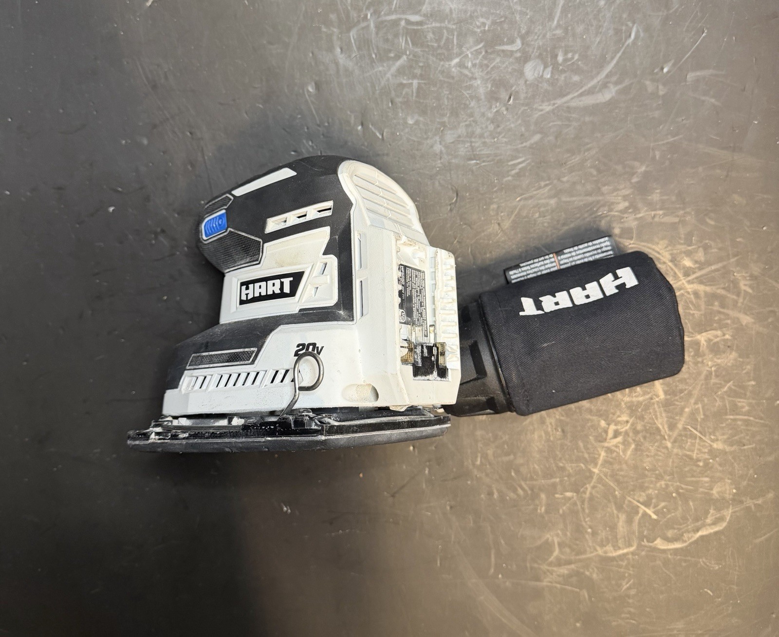 HART HPSD50 20V Cordless Quarter Sheet Sander Gray/Black w/ Dust Bag