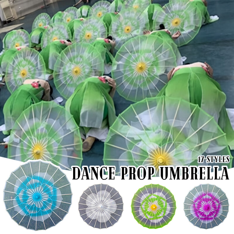 Dai Dance Performance Prop Umbrella Jasmine Flower Pattern Cheongsam Show Props