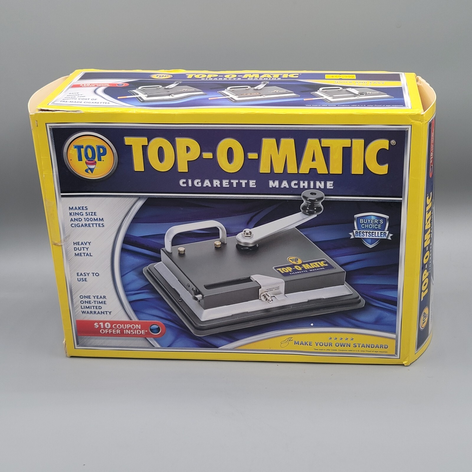 TOP-O-Matic Cigarette Rolling Machine Makes King Size or 100mm In Box