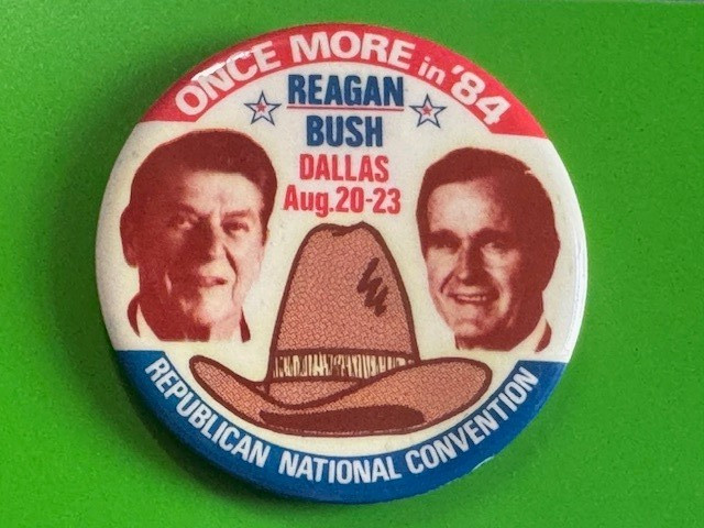 BK-003 Once More in ‘84 Reagan Bush jugate RNC   2 1/2” pinback button pin