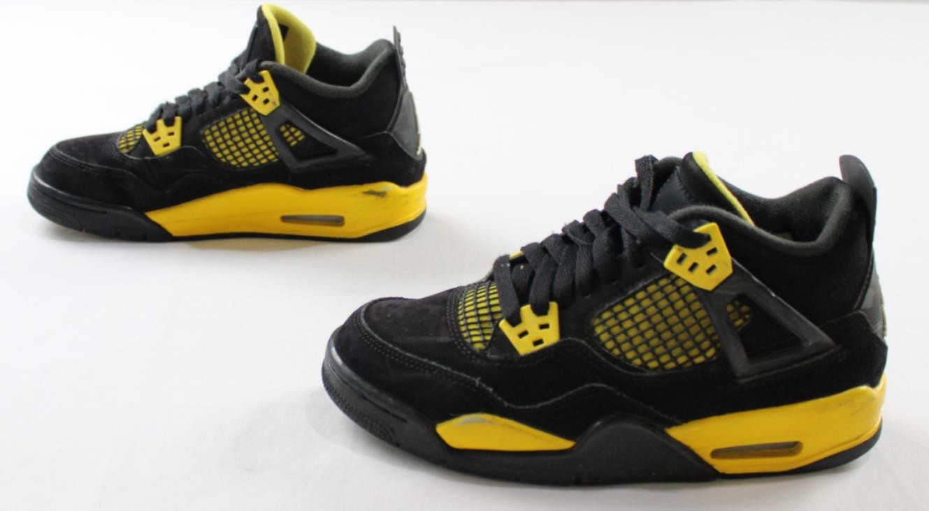 Nike Boy's Air Jordan 4 Retro GS Sneakers BE5 Thunder 2023 408452-017 US:4.5Y