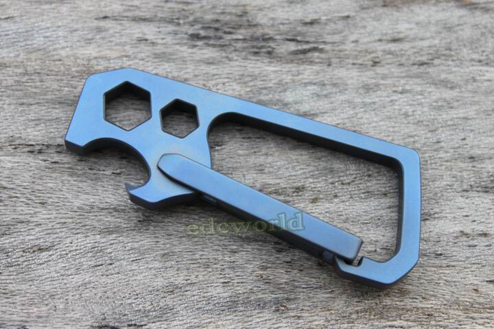 EDCNew Titanium Alloy Mechanic Multifunctional Carabiner Opener Wrench Key Chain
