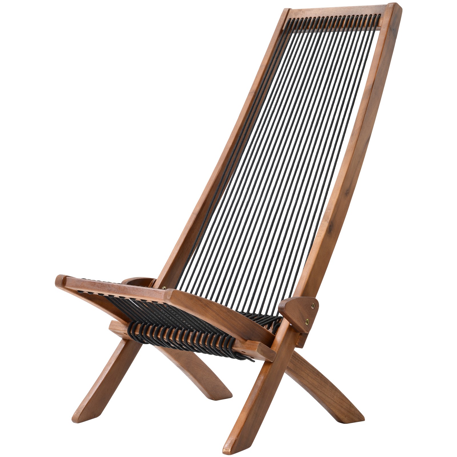 Folding Acacia Tree Roping Wood Relaxing Chair