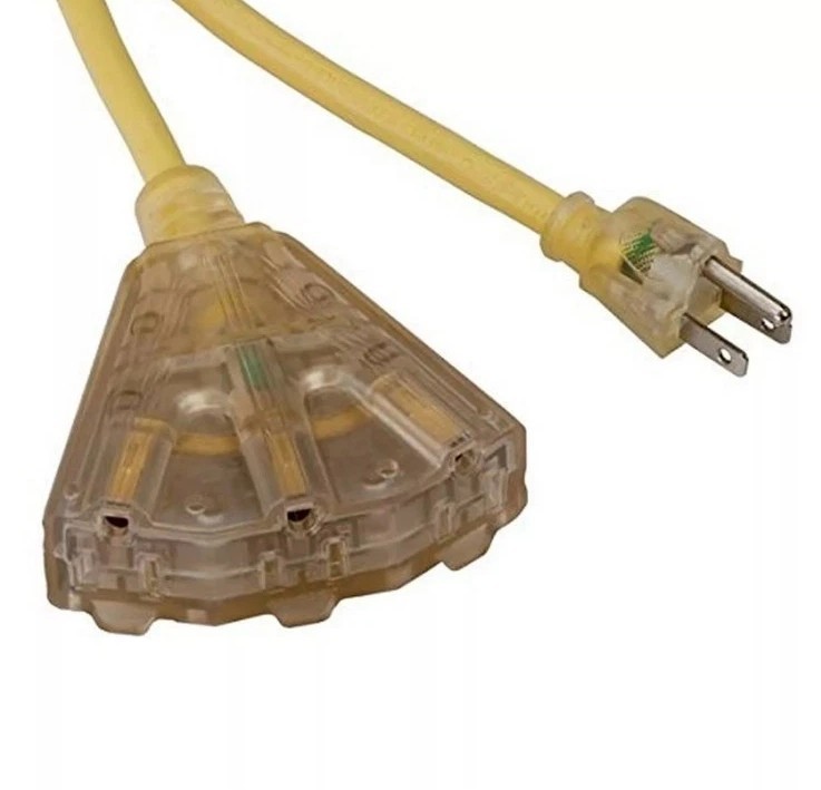 Bayco - SL-741L Extension Cord Yellow Heavy Duty Outdoor Indoor Cable 3-Prong