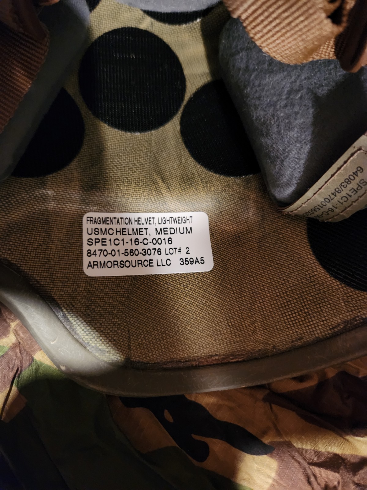 Gentex USMC Lightweight Helmet MEDIUM