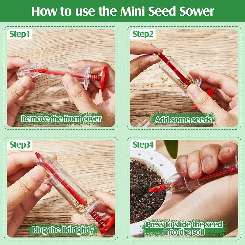 1pc Handheld Seed Dispenser, Mini Manual Seeder Tool For Garden Planting, Flower