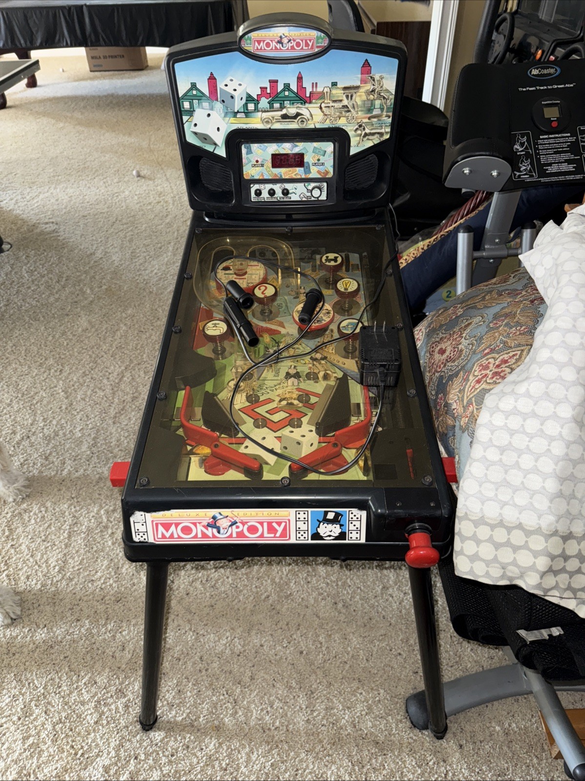 Vintage Monopoly Pinball Machine Game by Hasbro Working RARE