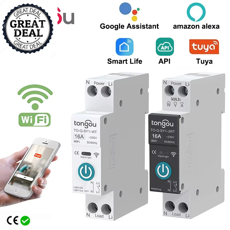 Smart Circuit Breaker Switch w/ Metering Remote App Control Smart Timer Module