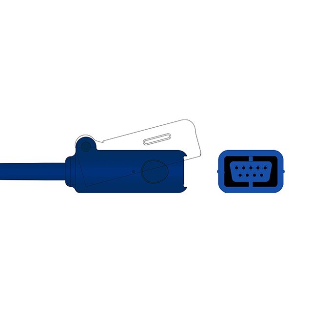 Nellcor DOC-10 Compatible use with Nellcor-Oximax sensor, SpO2 Adapter Cable, 3m