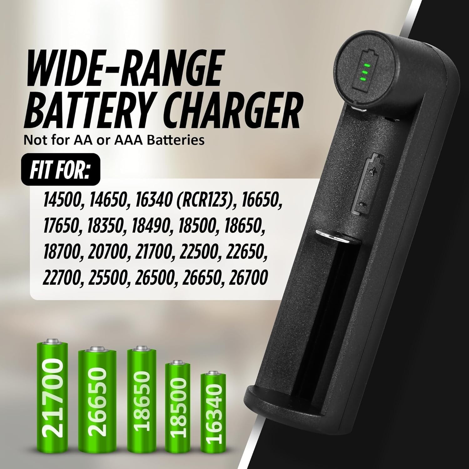 Guard Dog Security USB Battery Charger – Single Slot, Fast Charge, LED Indicator