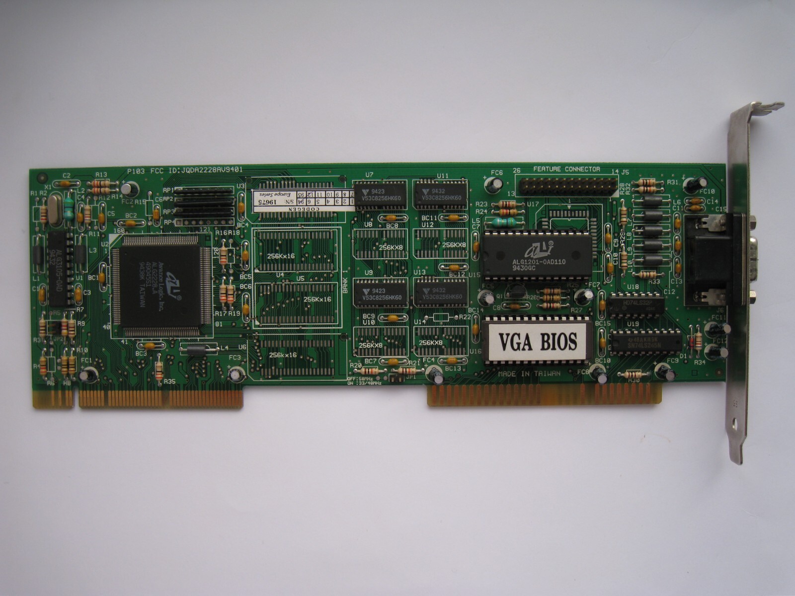 Vintage Graphics Card - Avance Logic ALG2228.A 1024 Kb VESA (Vitelic)