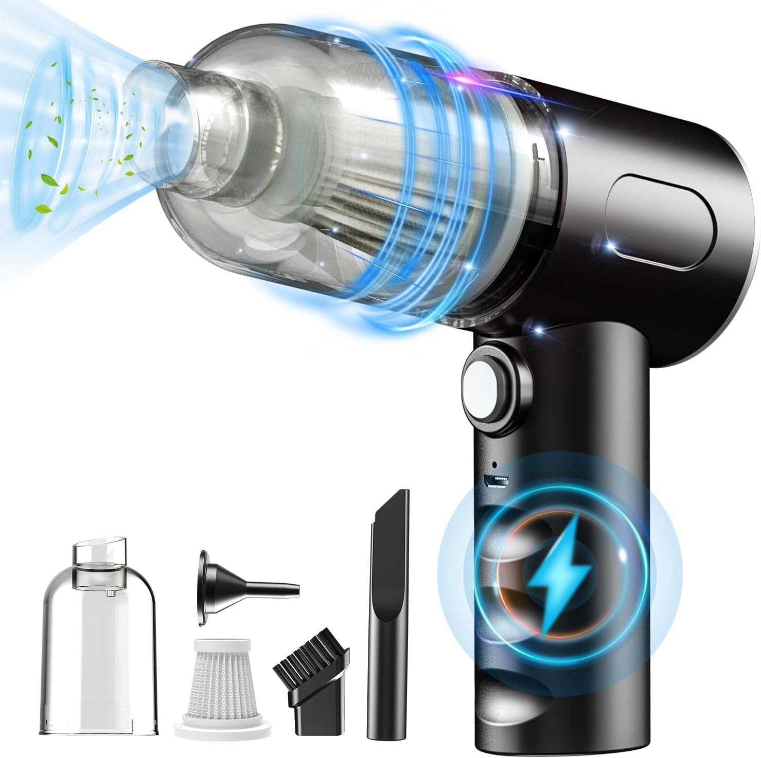 Compact Electric Air Duster with Multiple Nozzles for Deep Cleaning Needs
