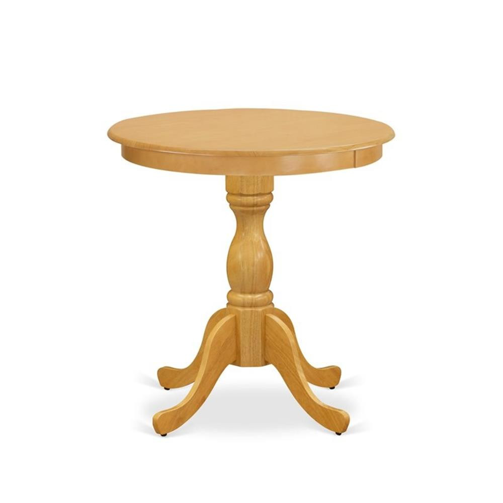 East West Furniture Eden 3-piece Dining Set with Fabric Seat in Oak