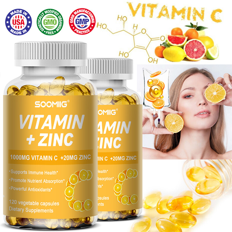 Vitamin C Zinc Maintains Healthy Hair Skin Nails Joints Provides Nutrition30-120