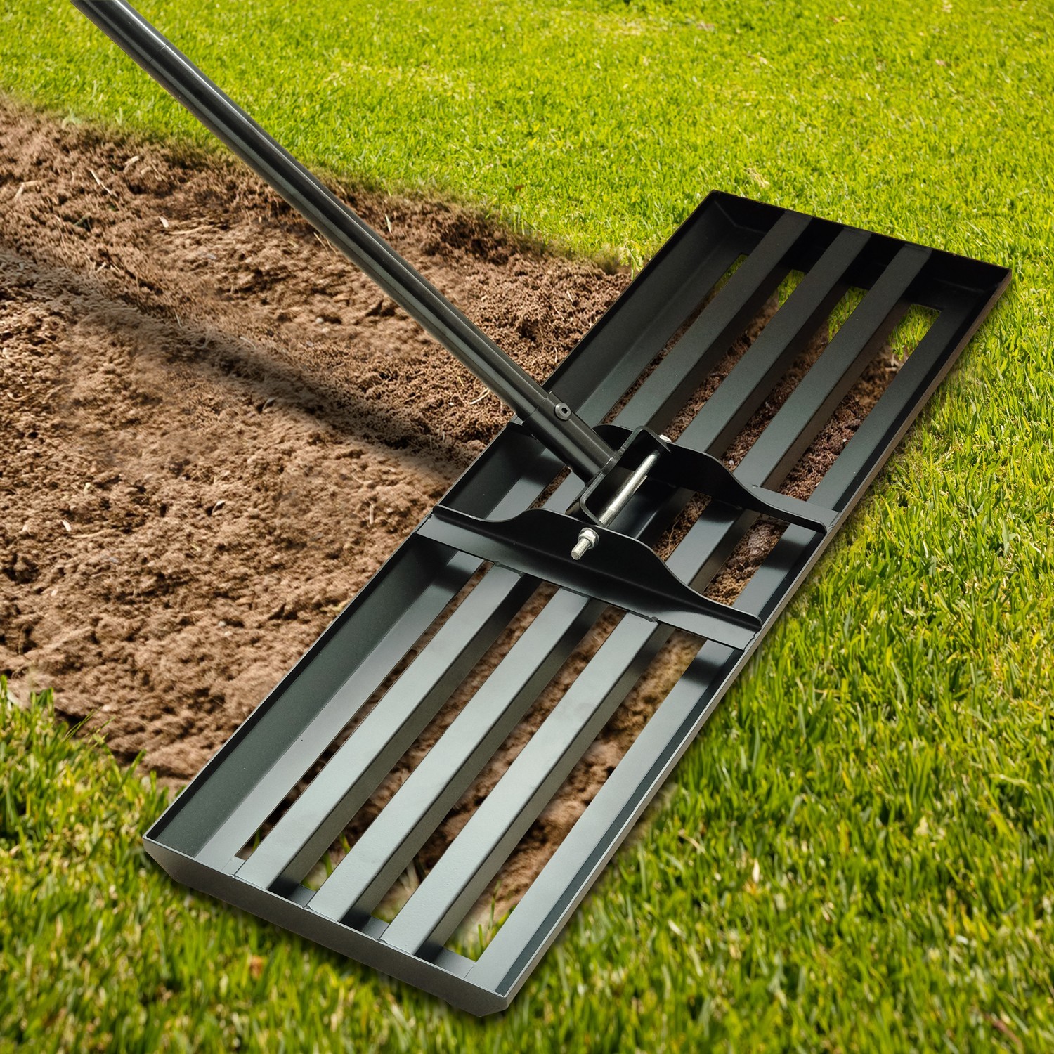 Lawn Leveling Rake 30''x10'' w/ 78'' Stainless Steel Handle Rakes for Backyard