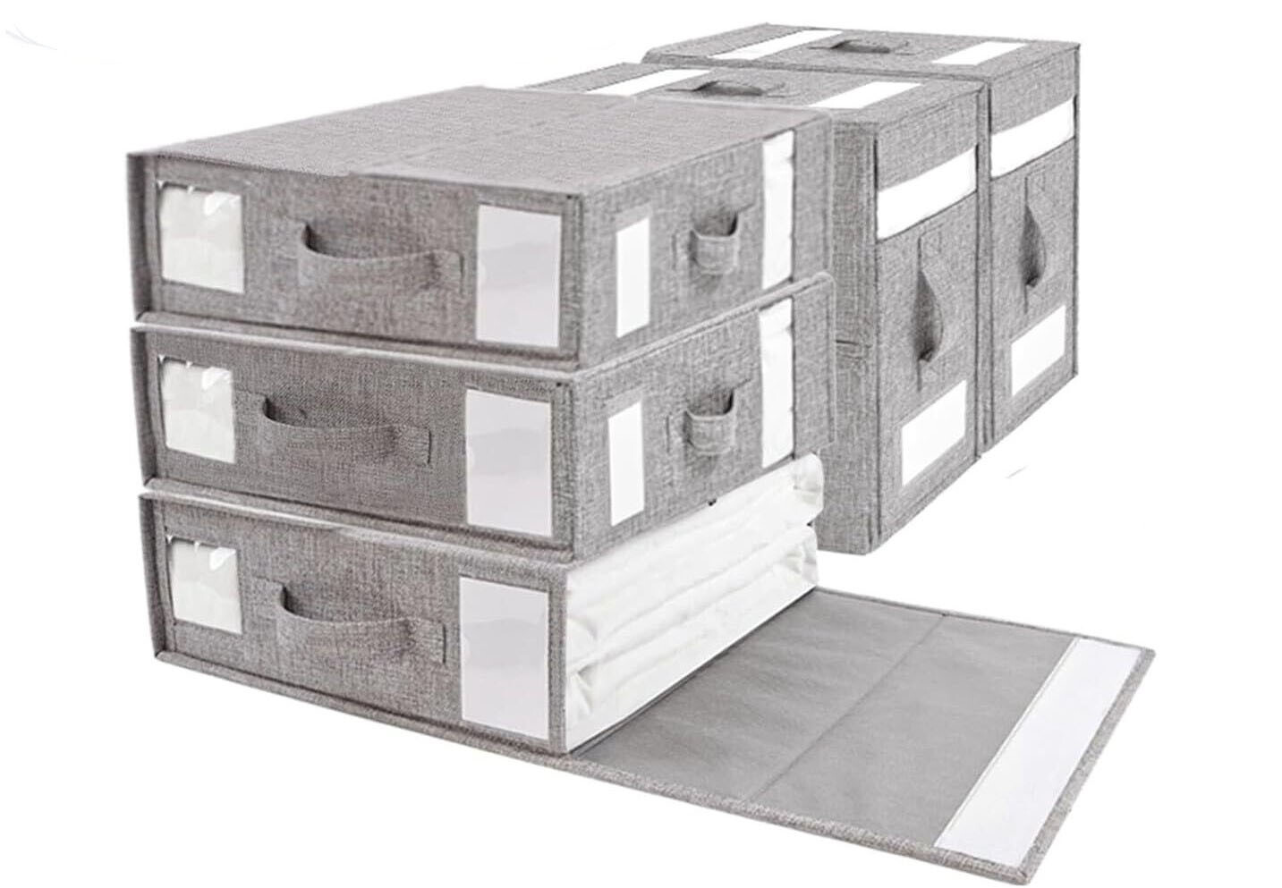 5 Pack Bed Sheet Organizers and Storage, Foldable Sheet Organizer for Closet