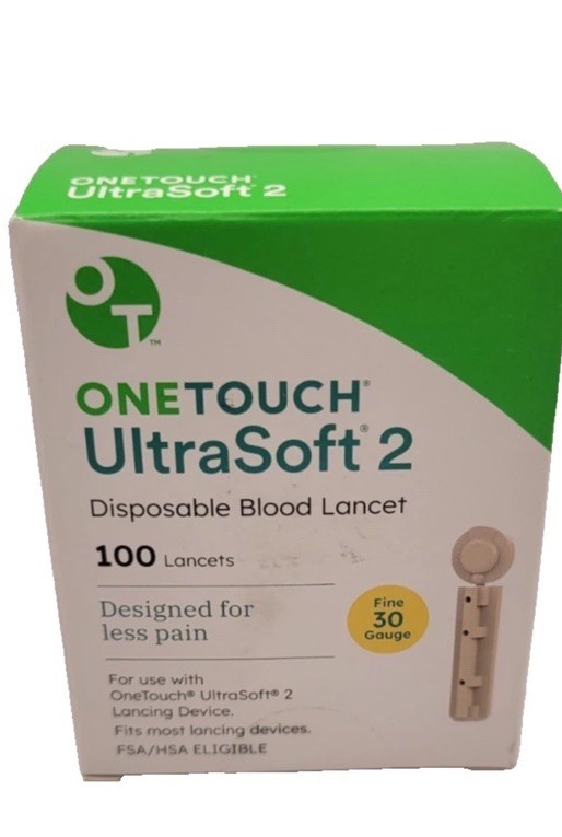 OneTouch UltraSoft 2 Lancets 30G 100 Ct – New Sealed Exp 2029 Fast Ship