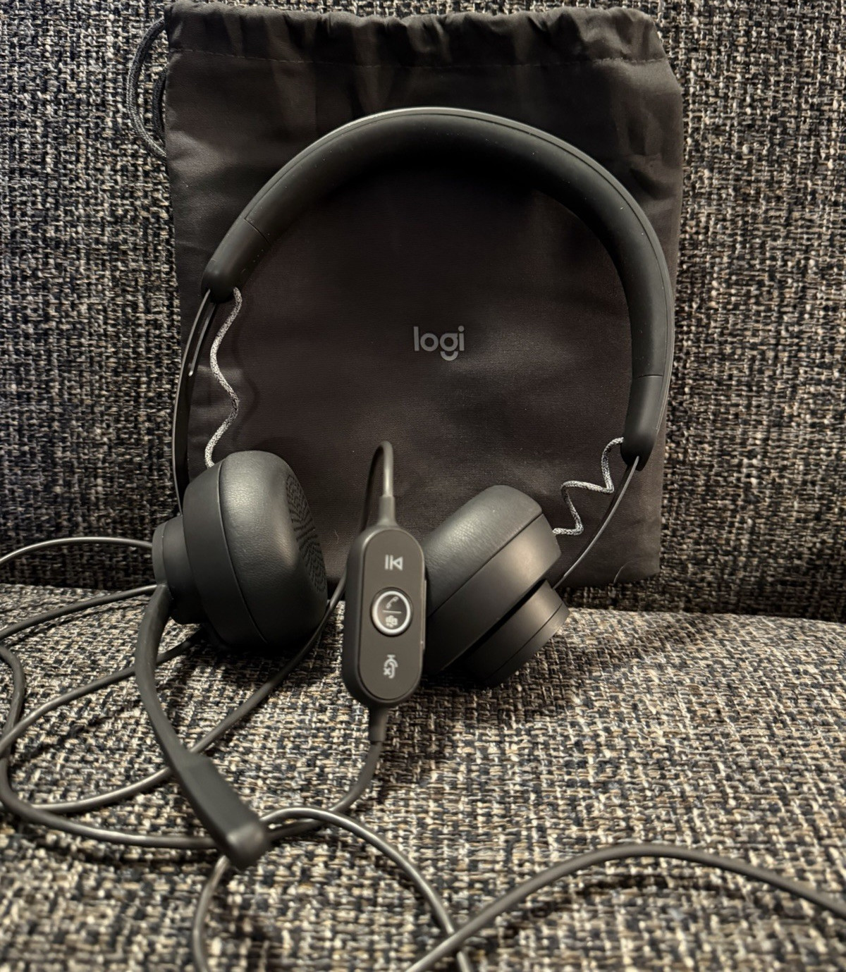 Logitech Wired USB Headset Black Headband Double Ear-Cup Boom Microphone