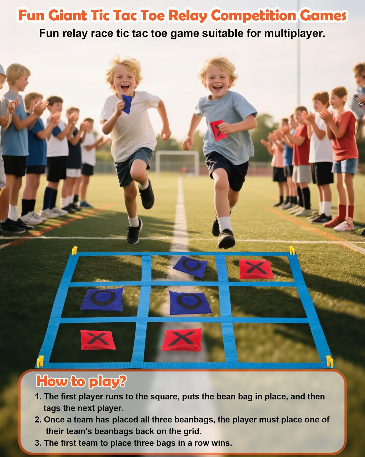 Giant Tic Tac Toe Outdoor Games, Bean Bag Toss Games, 26" Dart Board Game Dou...