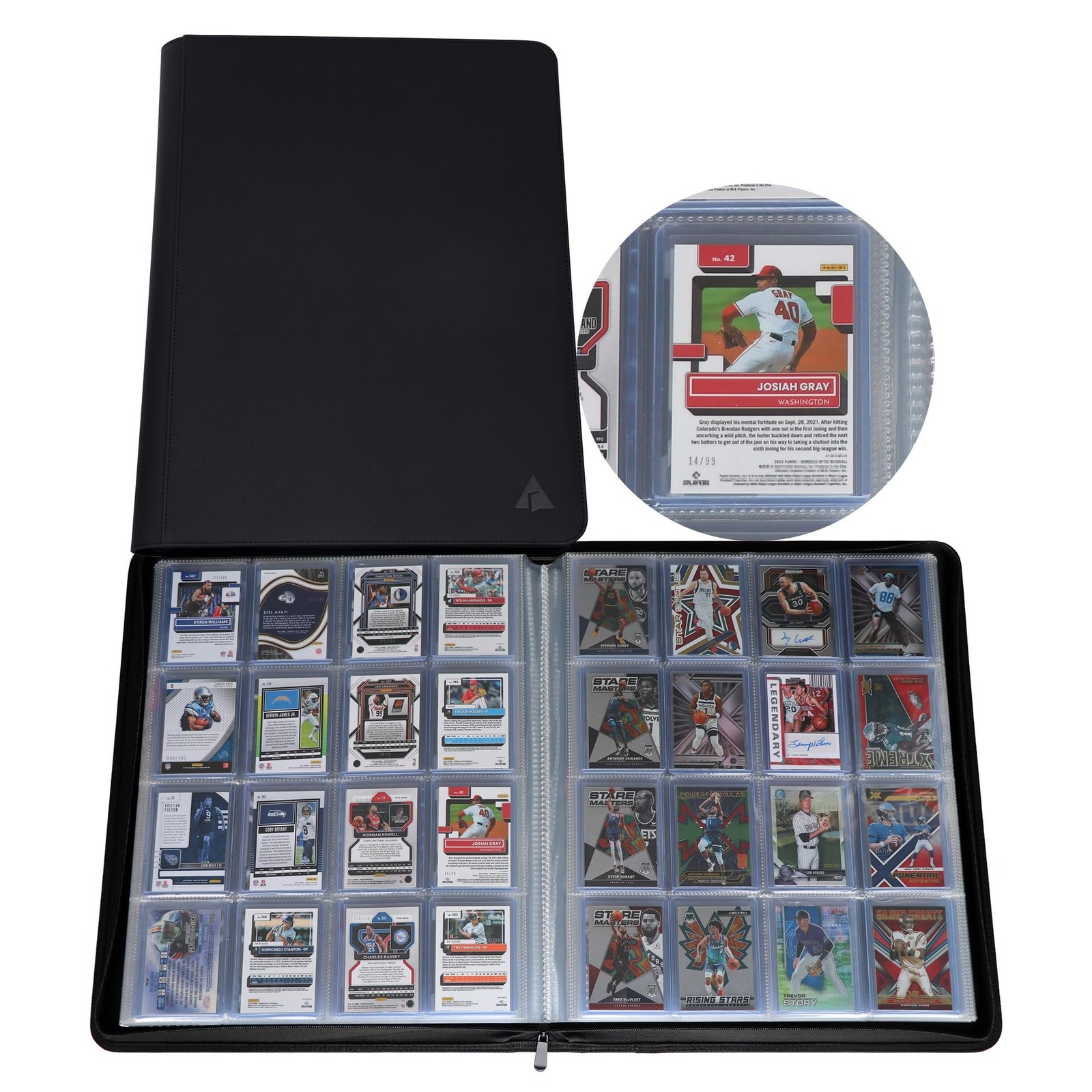 Rayvol Premium 16-Pocket Toploader Binder – Fits 512 Toploaders, Comes wit