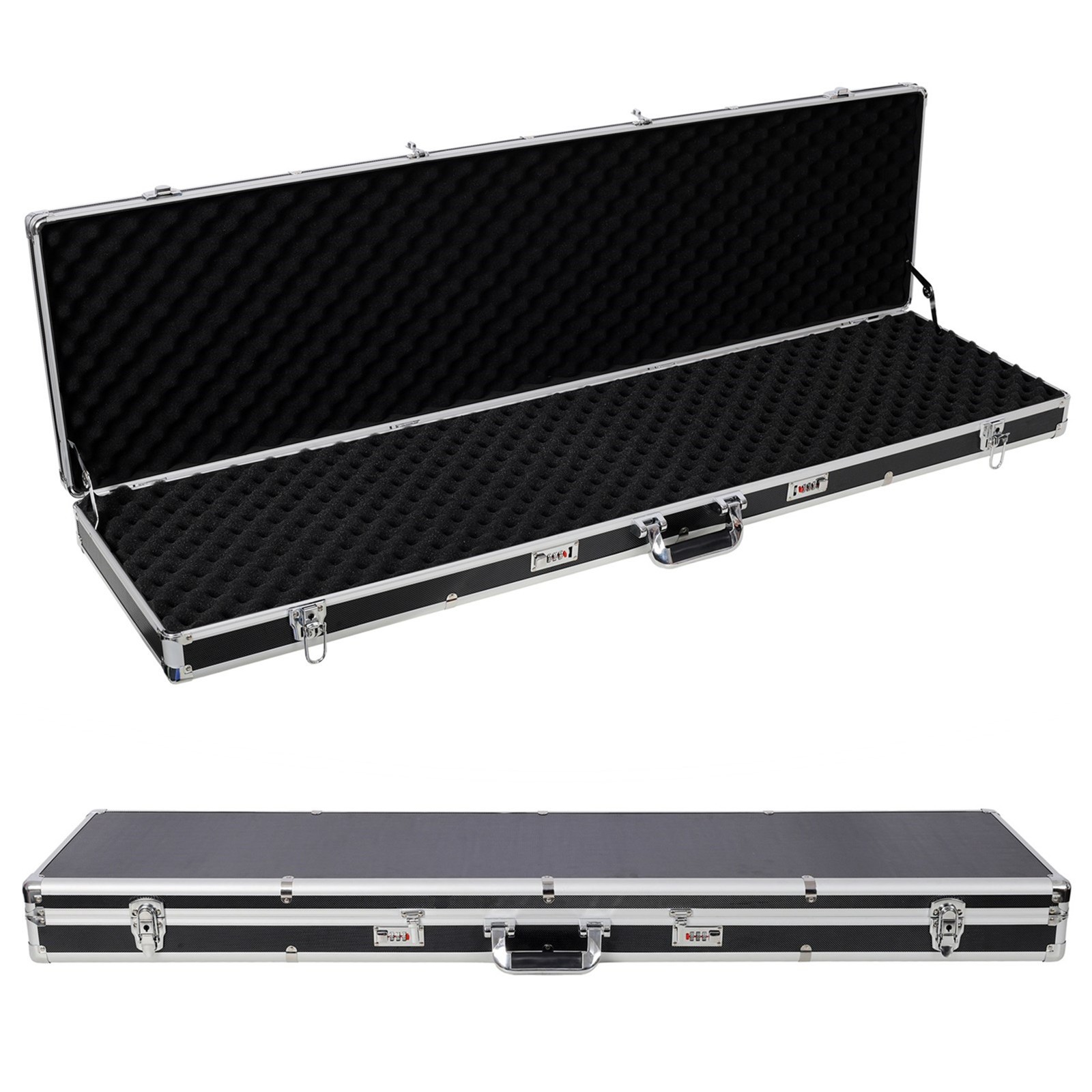 Hard Gun Carrying Case with Foam Long Storage Case Lockable Water Resistant