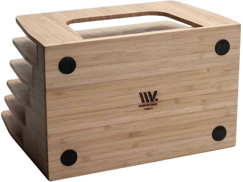 Mobilevision Bamboo Multi Device Inclined Organizer for Smartphones, Tablets and