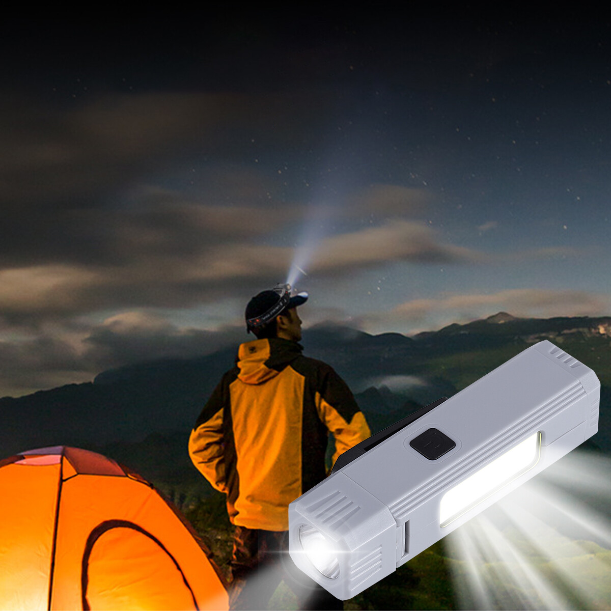 LED COB Magnetic Work Light USB Rechargeable Flashlight Torch Headlight Headlamp