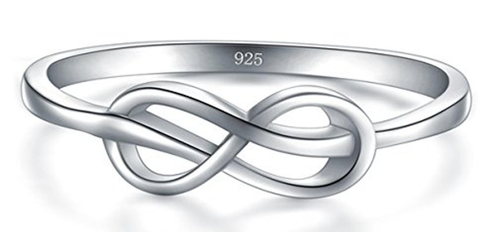 BORUO Sterling Silver Infinity Ring - 925 Sterling Silver - Knot Ring - Class...