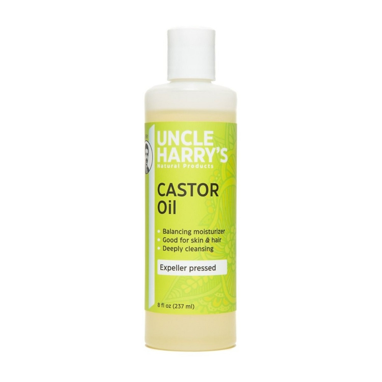 Uncle Harry's Moisturizing Castor Oil to Cleanse and Balance Skin and Hair, 8 oz
