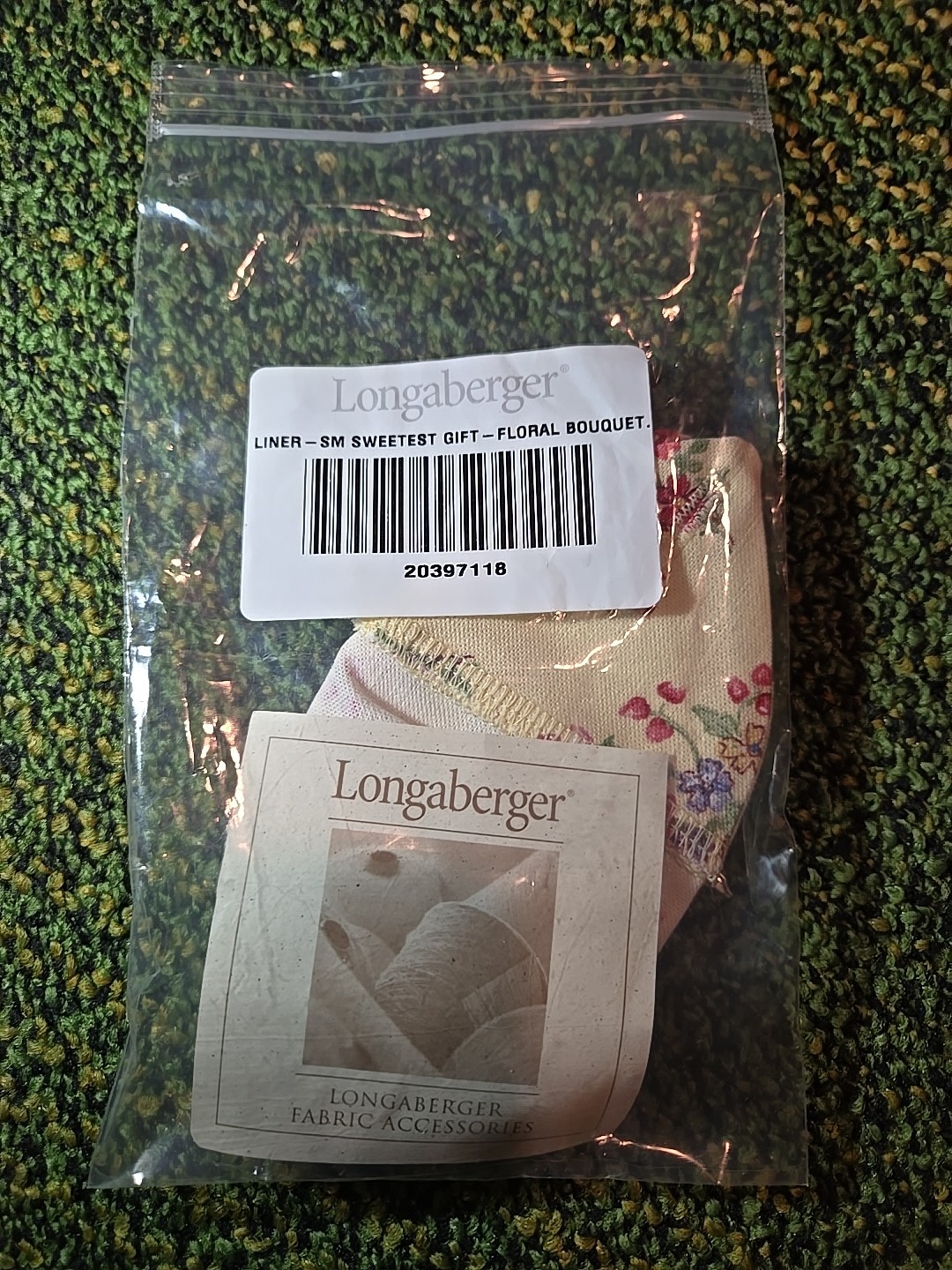Longaberger Basket Fabric Liner  Floral Bouquet Small Sweetest Gift 20397118