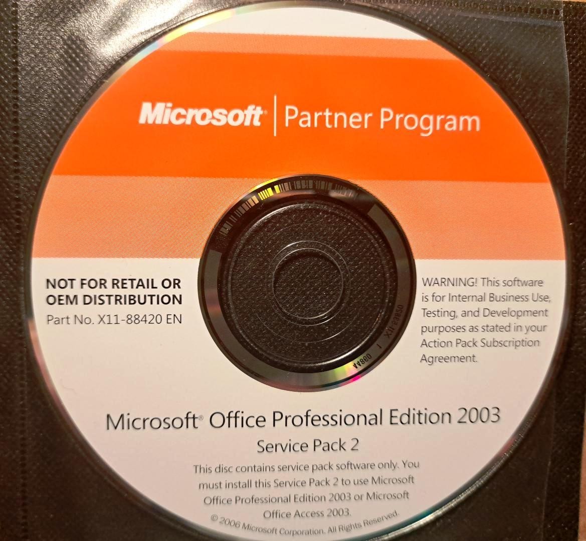 Microsoft Office Professional 2003 Full Version & SP2 w/ 3 Keys License 3 PCs