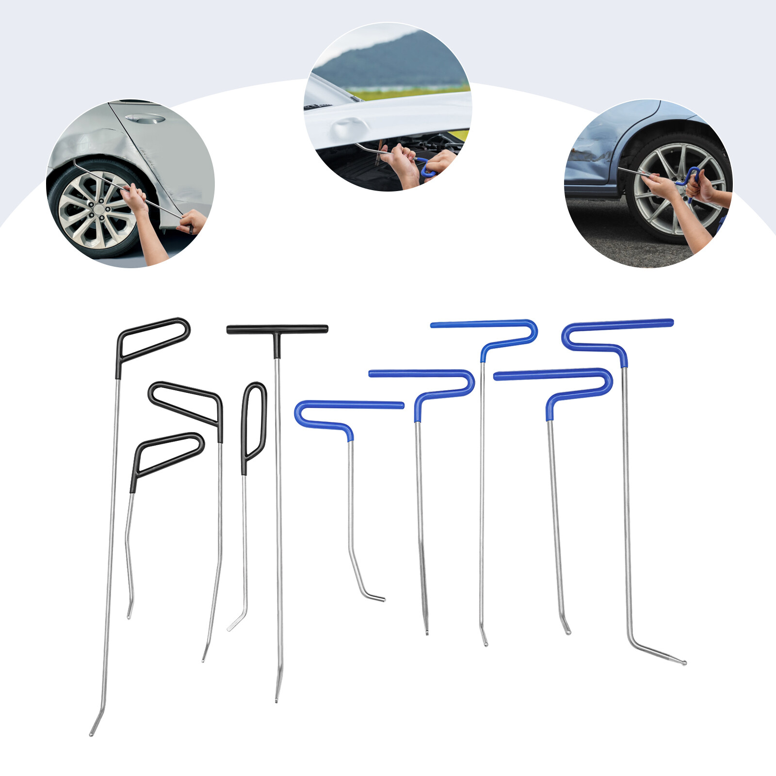 10Pcs Puller Rods Dent Paintless Repair Tools Car Removal Body Push Tool NEW