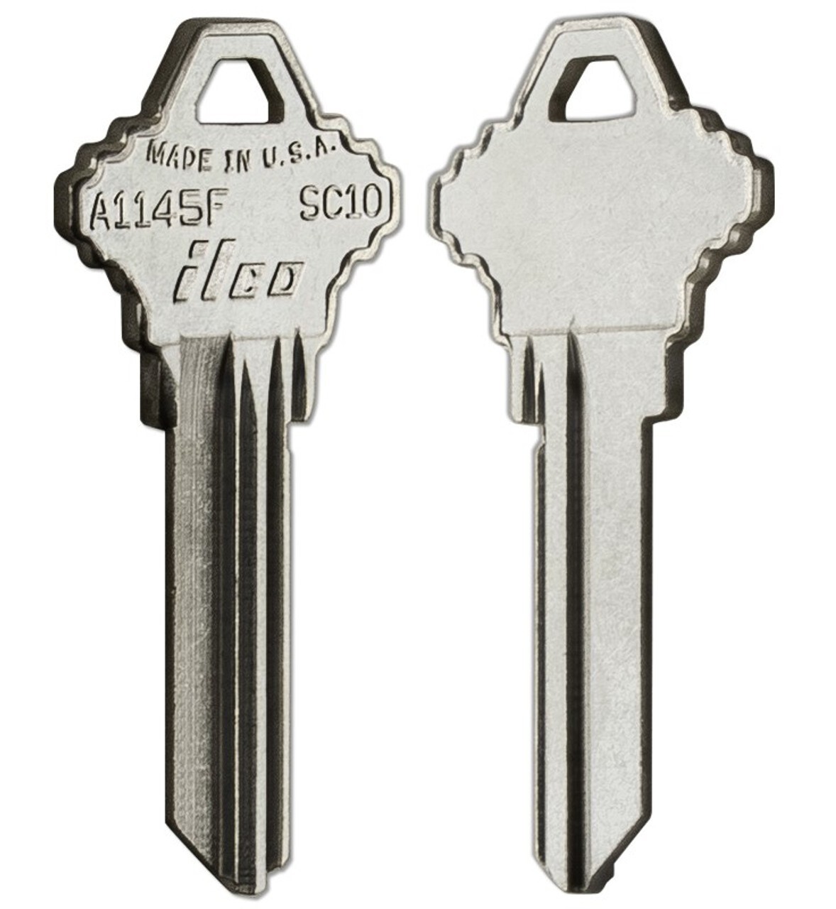 2  Kaba Ilco A1145f Sc10 Key Blank, Brass, Schlage Lock