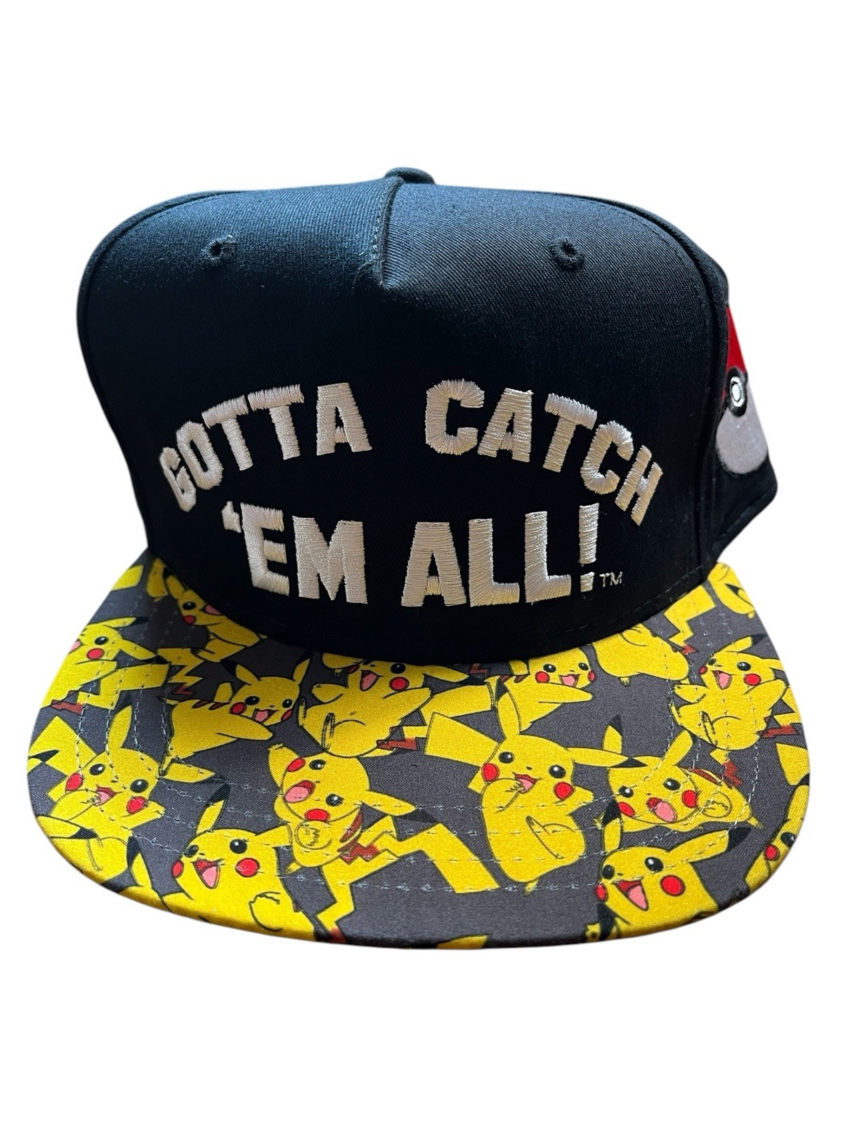 Kids YOUTH sized POKEMON Black yellow Anime Card game Hat Cap 2018 Snap NWT