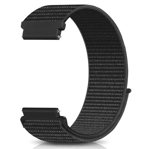 18mm 22mm Hook and Loop Watch Band Compatible with Garmin Vivoactive 20mm Black