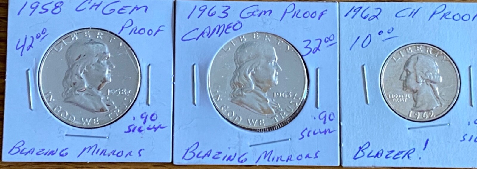 3 Silver Proof Coins