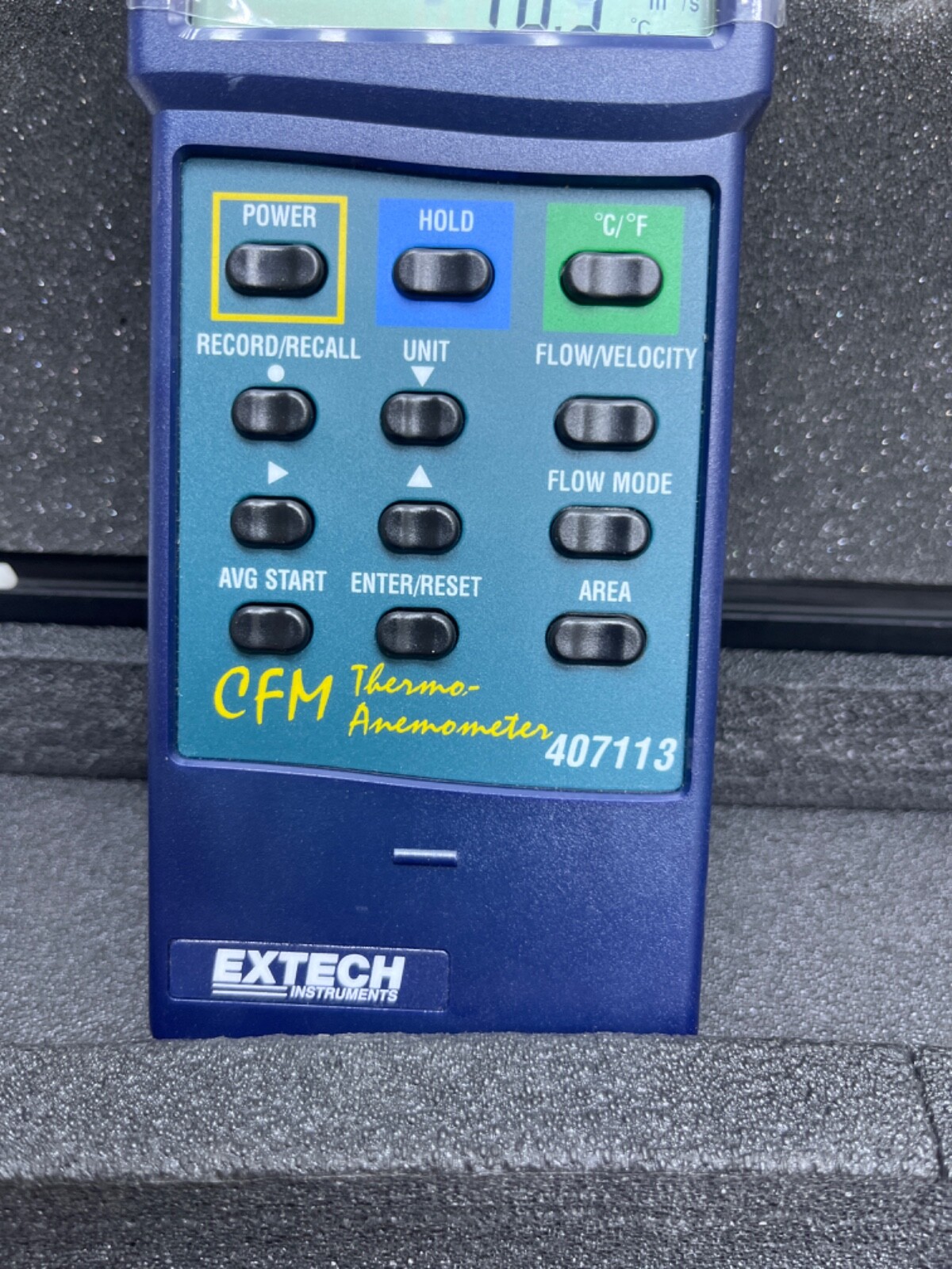 Extech CFM Thermo-Anemometer Model 407113 (Meter Only, No Probe)