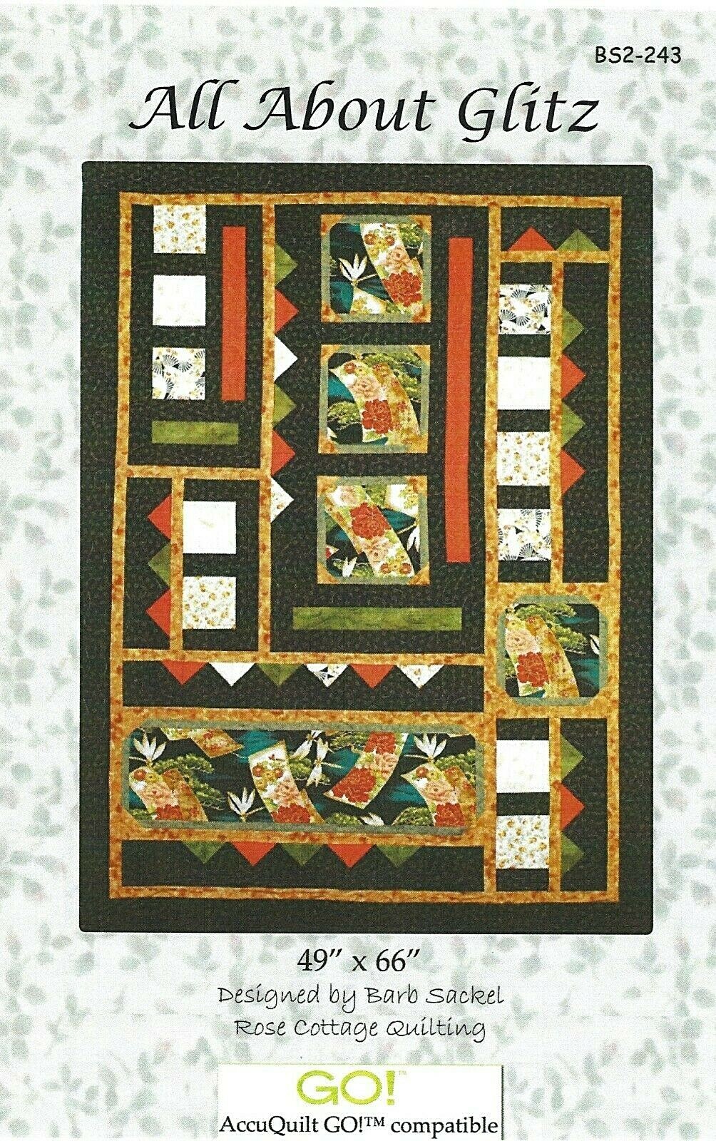 ALL ABOUT GLITZ Quilt Pattern by Rose Cottage Quilting 49"x66" Quilt Woman