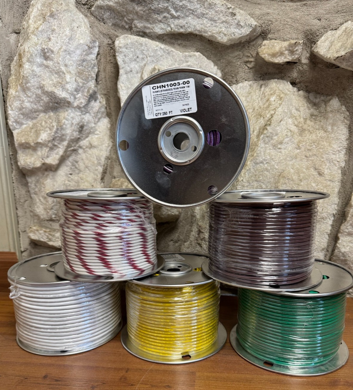 250 FT THHN/THWN WIRE- 10 AWG STR 600 V -6 COLOR OPTIONS
