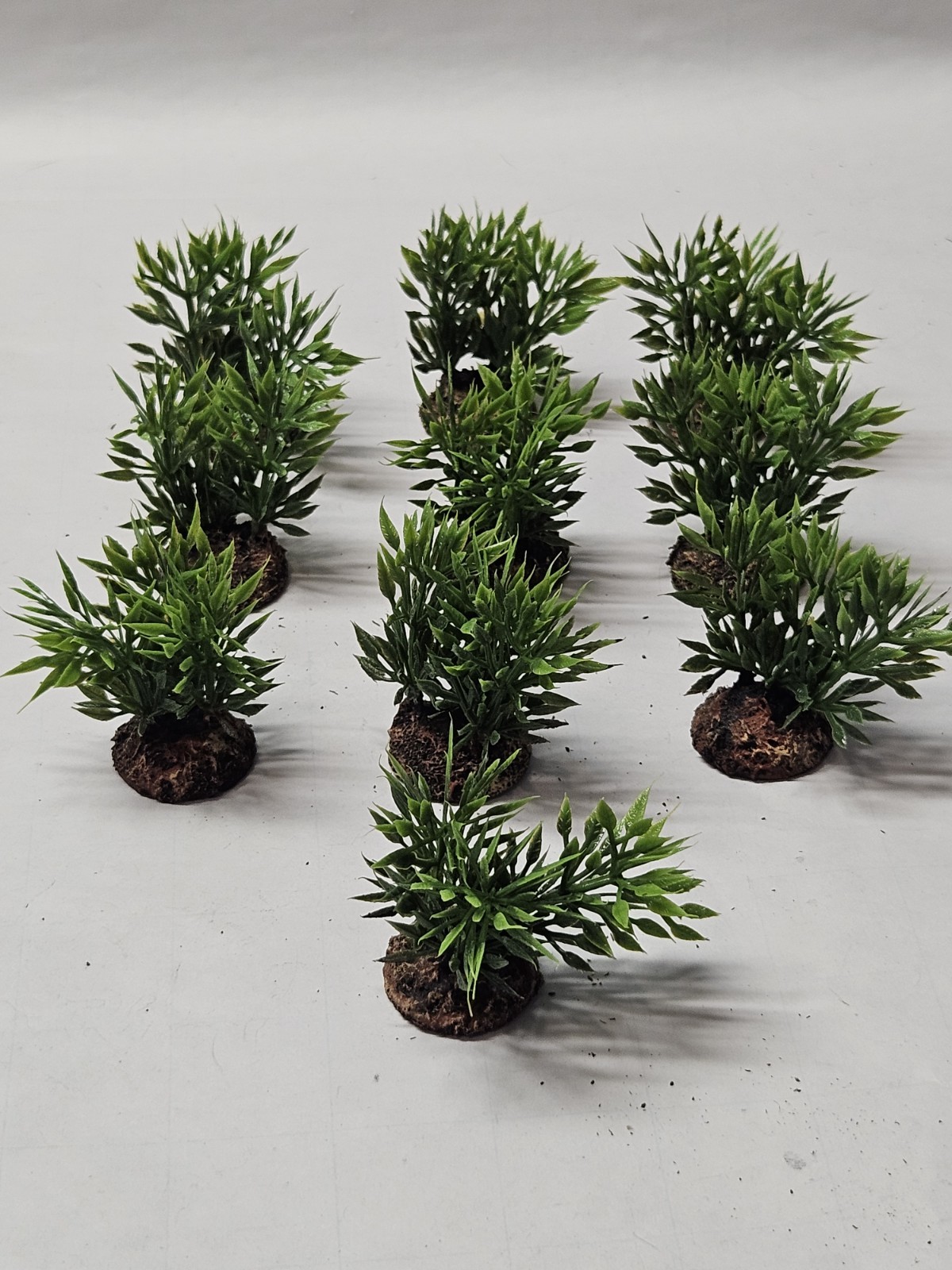 Lot of ten (10) leafy plant stands for 28mm miniature wargames New! handmade