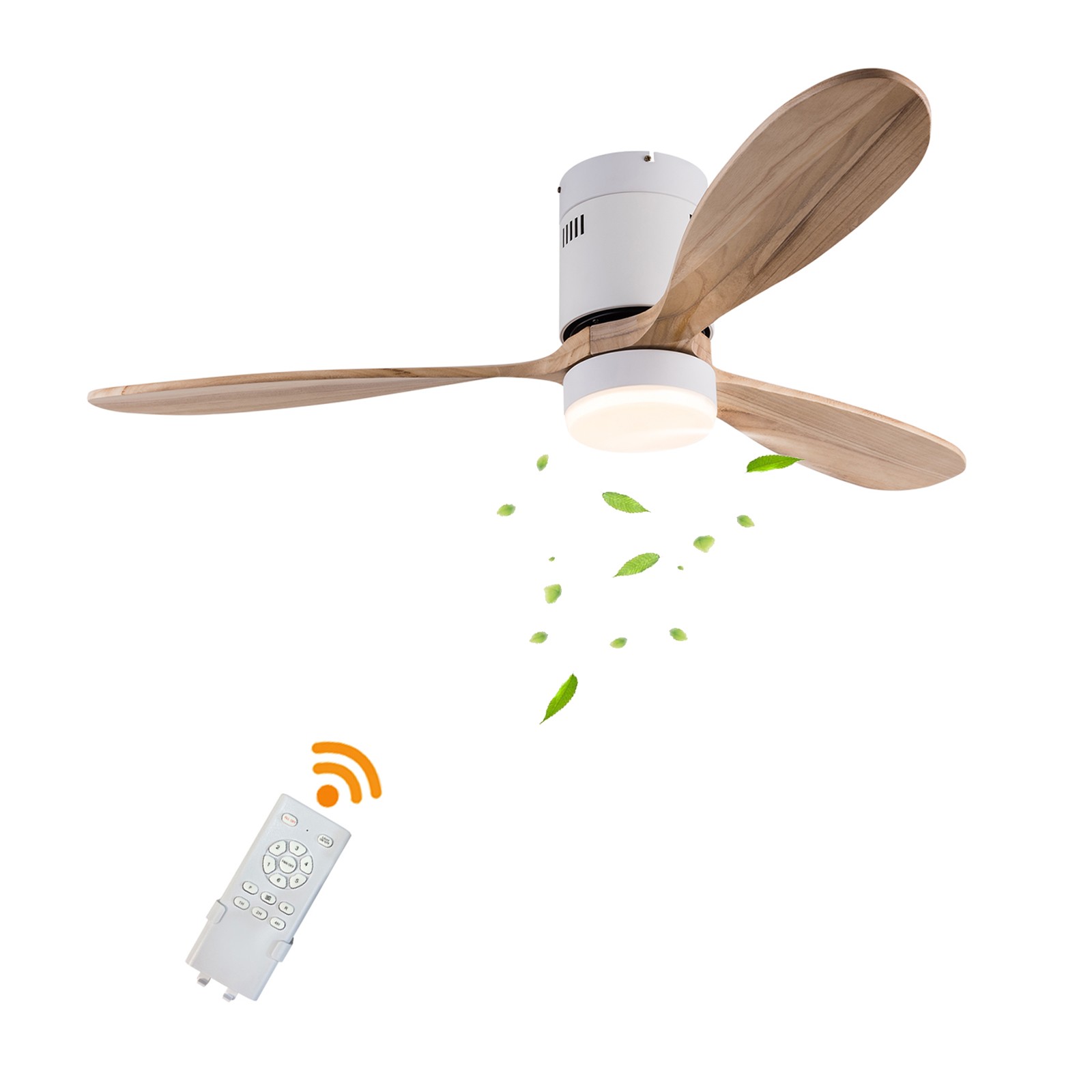 52 Inch Smart Ceiling Fan with Dimmable Light 6-speed Adjustable Ceiling Fan