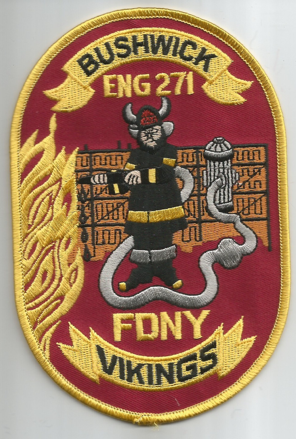 New York City - FDNY Engine-271 "Bushwick Vikings", NY (4 x 6") fire patch